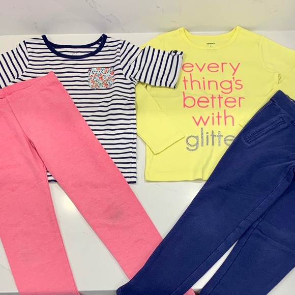 Carter’s Tops&Legging/Cat&Jack Legging Set GUC - Picture 2 of 2